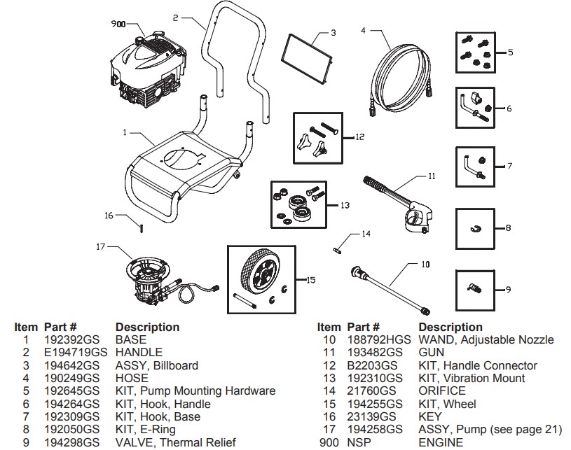 Pressure Washer 020217 Parts 1-888-279-9274